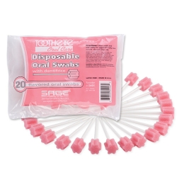 Toothette&reg; Swabs with Dentifrice oral tisse, swabs, oral control, 6076, toothette, Toothette&reg;, oral care, disposable swabs, medline, kimberly-clark, dentifirce, single use